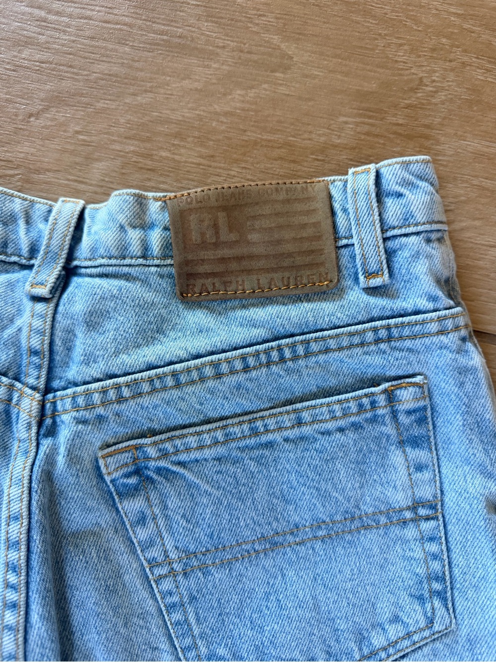Ralph Lauren Light Blue women’s Denim Jeans with Leather Patch